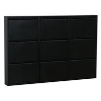 SCHUHKIPPER schwarz - Schwarz, Holzwerkstoff (152/106/16cm) - ebuy24