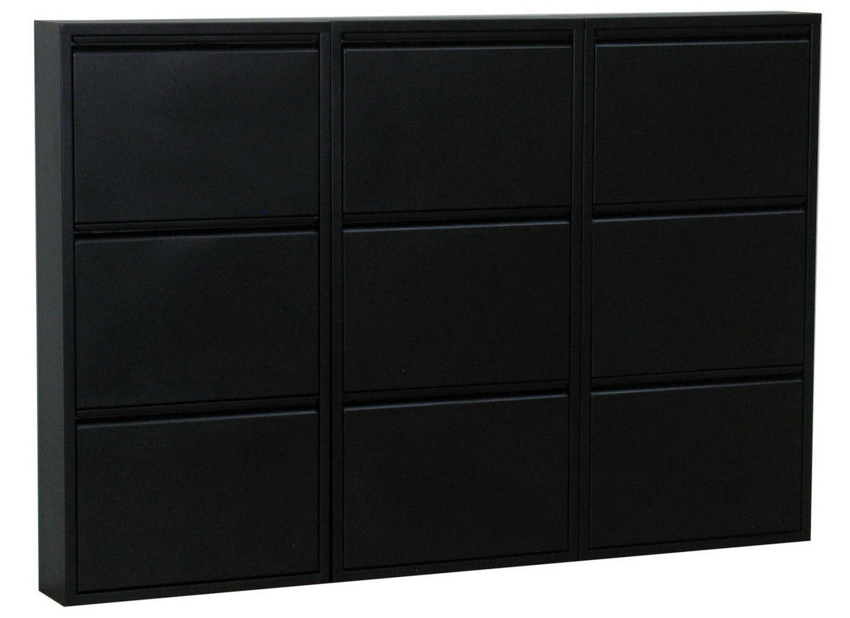 SCHUHKIPPER schwarz - Schwarz, Holzwerkstoff (152/106/16cm) - ebuy24