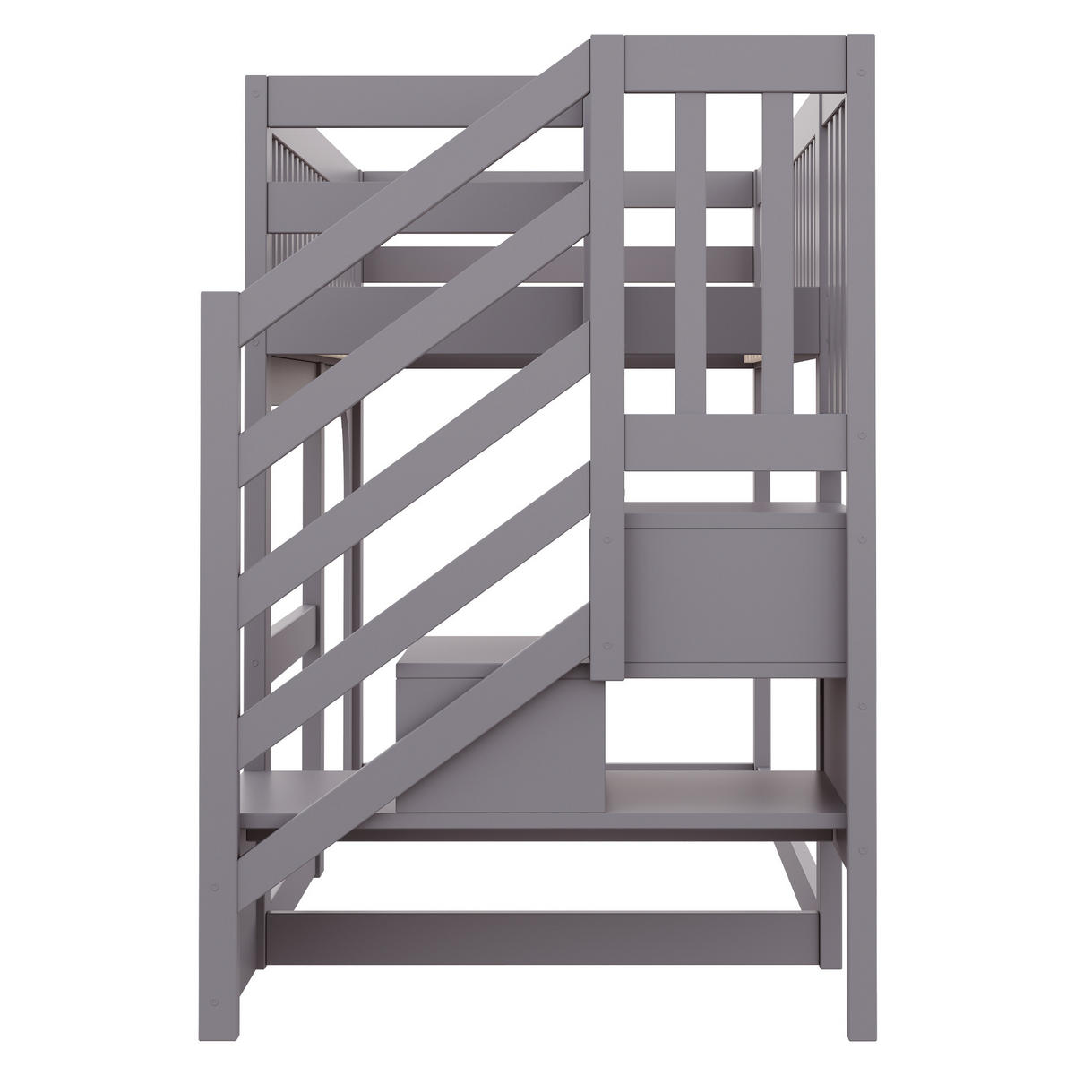 HOCHBETT 90/200 cm mit Stauraum und LED, DE-41584, in Grau - Grau, Holzwerkstoff (90/200cm) - ComfortXL