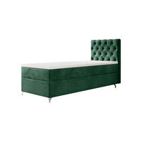 BOXBETT CHESTER P mit Matratze H3, Bonell und Topper 90x200 Monolith 37 - Dunkelgrün, Textil (90/200cm) - Bedante
