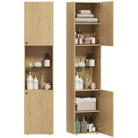 HOCHSCHRANK DE-12504 2 Türen mit verstellbaren Böden 40/31/182 cm Eiche - Eichefarben, Holzwerkstoff (31/182/40cm) - ComfortXL