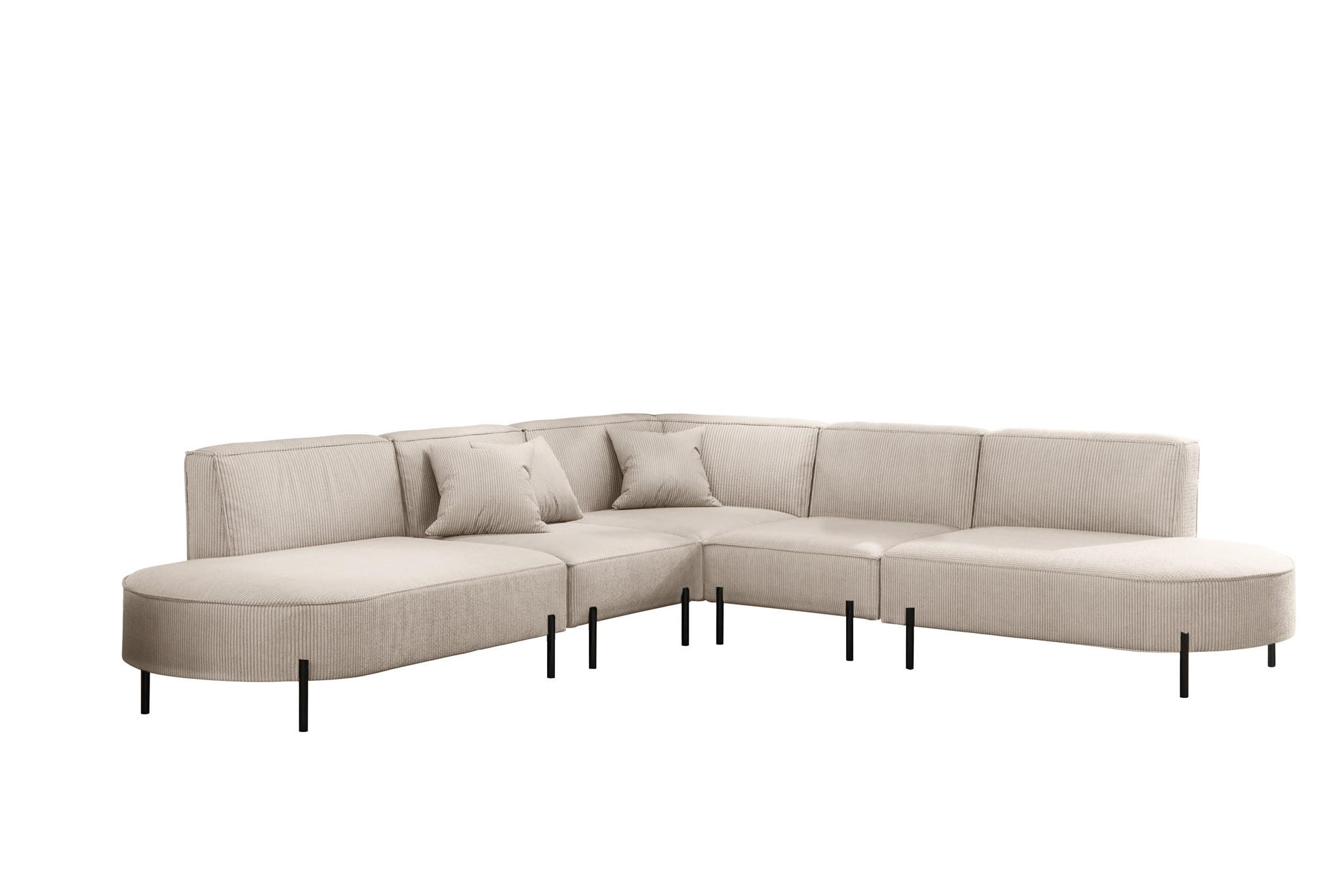 ECKSOFA Valencia - Beige, Holzwerkstoff/Textil (303/303cm) - Fun Möbel
