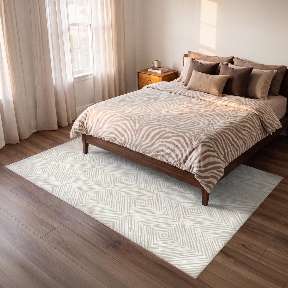 KOBERCE - Abstraktné - Diamanty - Béžová - 230x150 cm - béžová, textil/plast (230/0.4cm) - OnlyWow