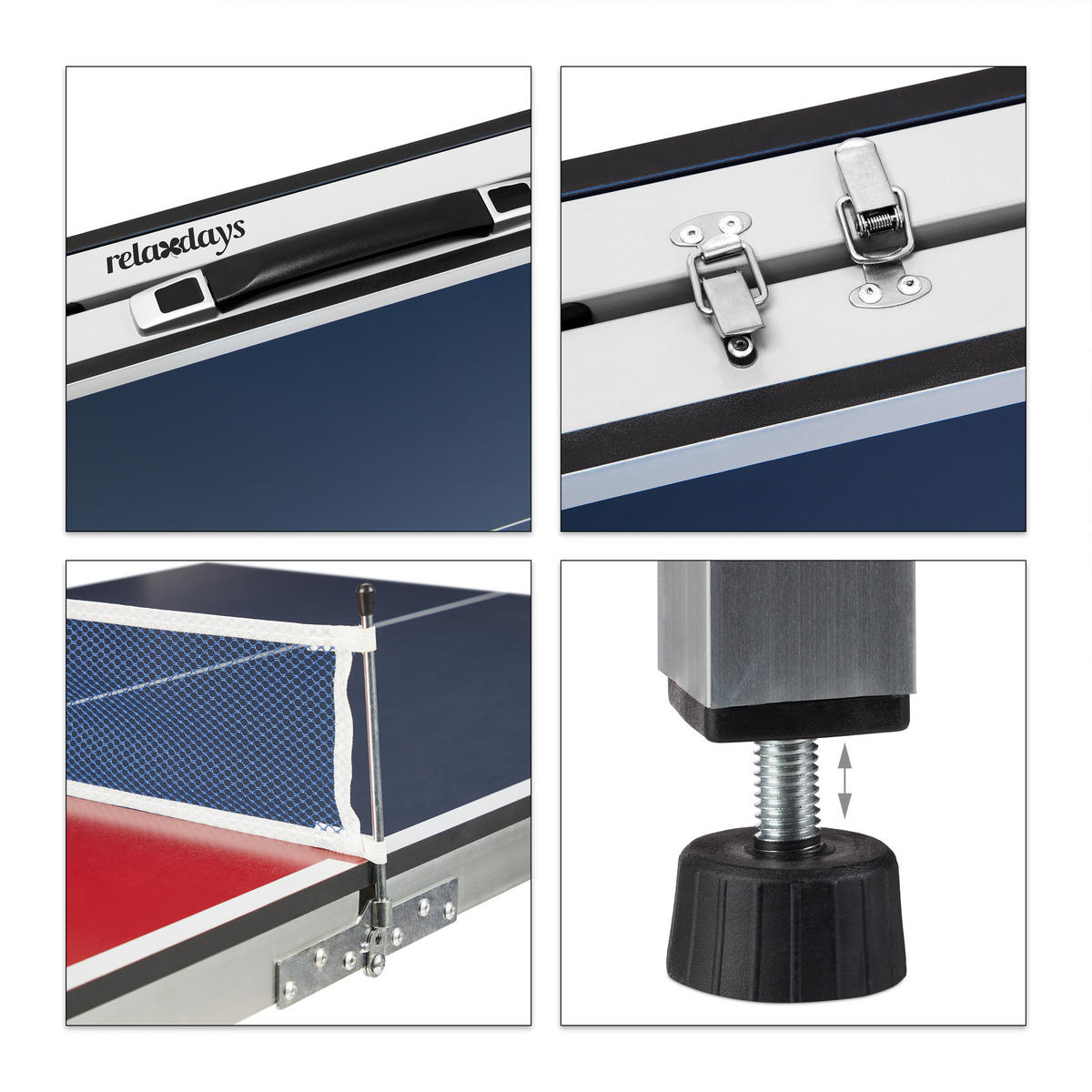 TISCHTENNISPLATTE - Multicolor, Holzwerkstoff/Metall (151/67.5cm) - Relaxdays