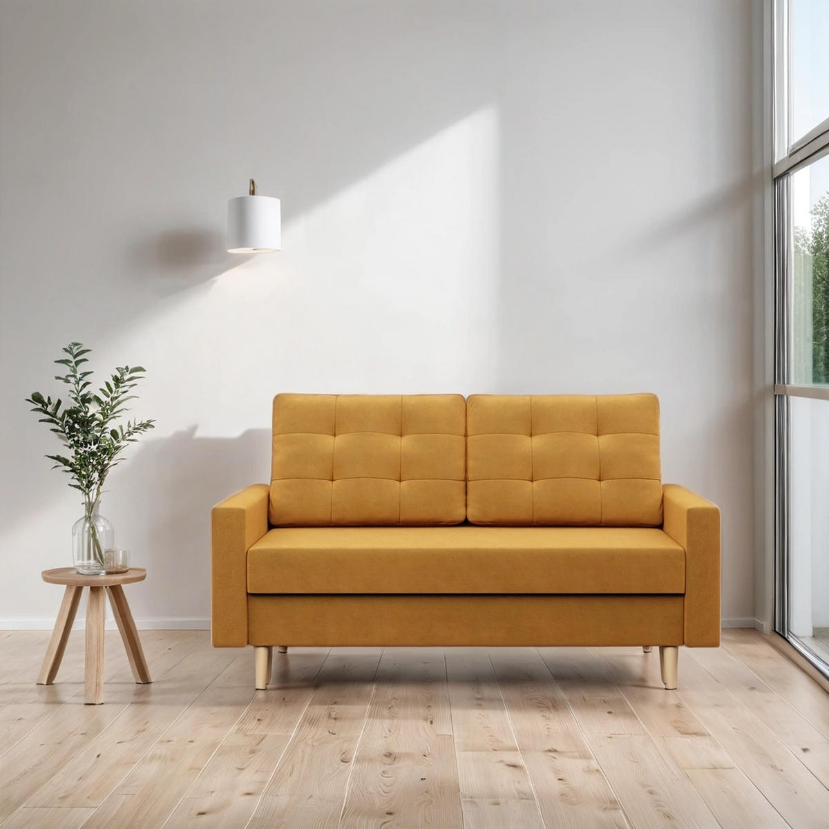 SOFA Blank gelb 152/92/92 - Gelb, Textil (152/92/92cm) - SIMKAM Furniture