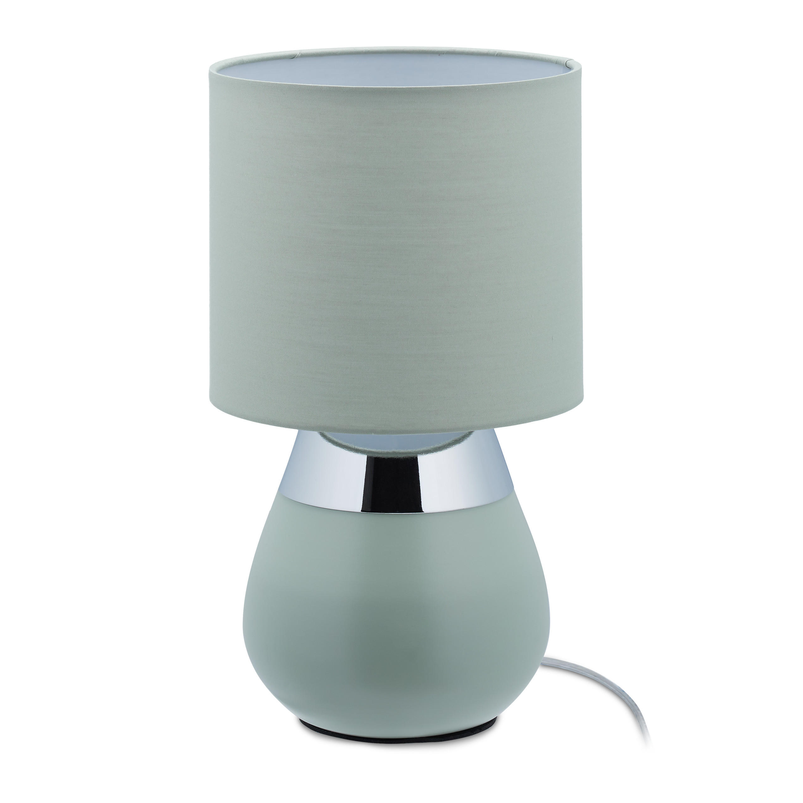 Relaxdays STOLNÍLAMPA Zelená Stříbrná dotyková E14