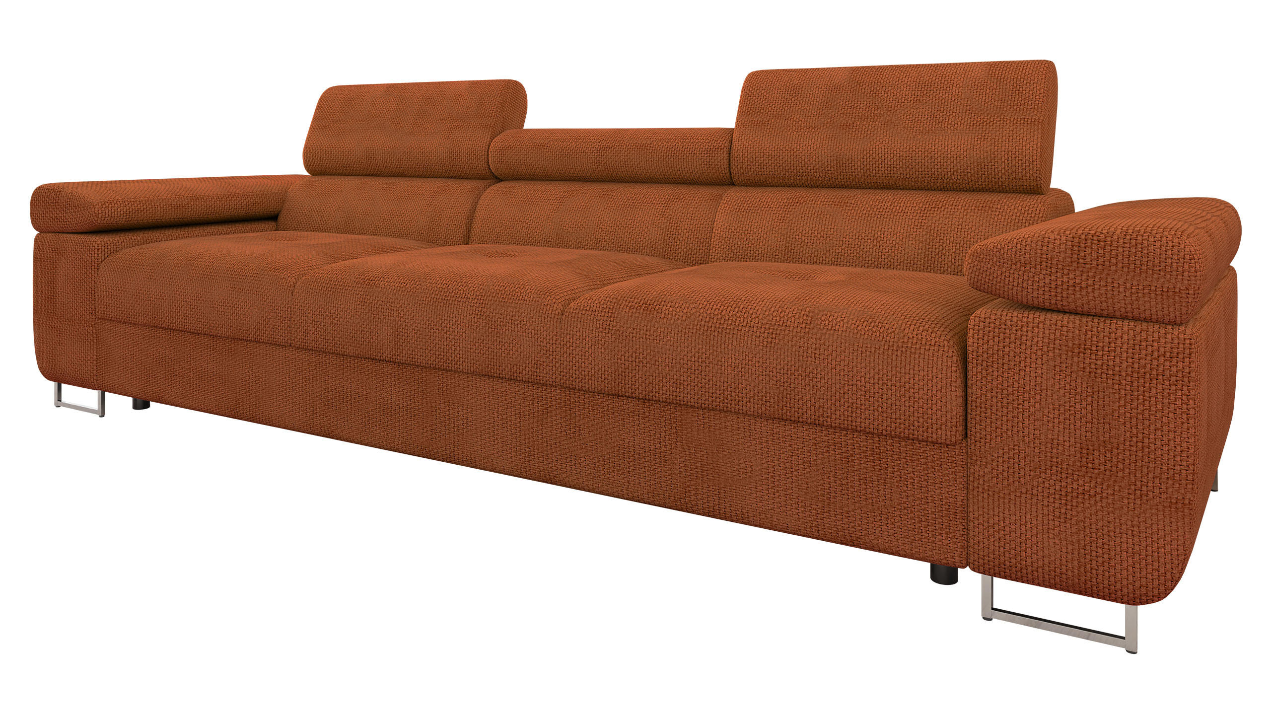 SOFA Torezio 3 - Dunkelorange, Holz/Textil (263/90/102cm) - MIRJAN24