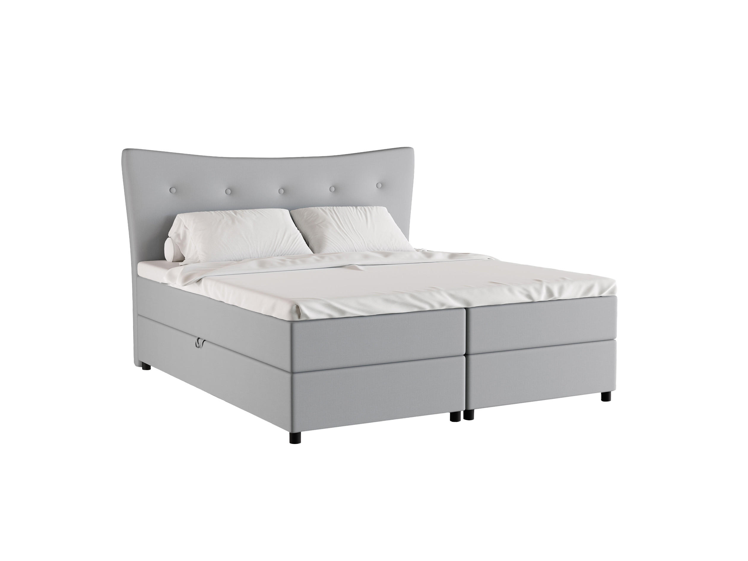 BOXBETT Nevada 180 x 200 cm Doppelbett mit hochwertiger Bonell-Matratze und Topper - grau - Grau, Holz (180/200cm) - Homesy