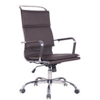 DREHSTUHL Lederlook coffee - Chromfarben/Braun, Textil/Metall (58/110/63cm) - CLP