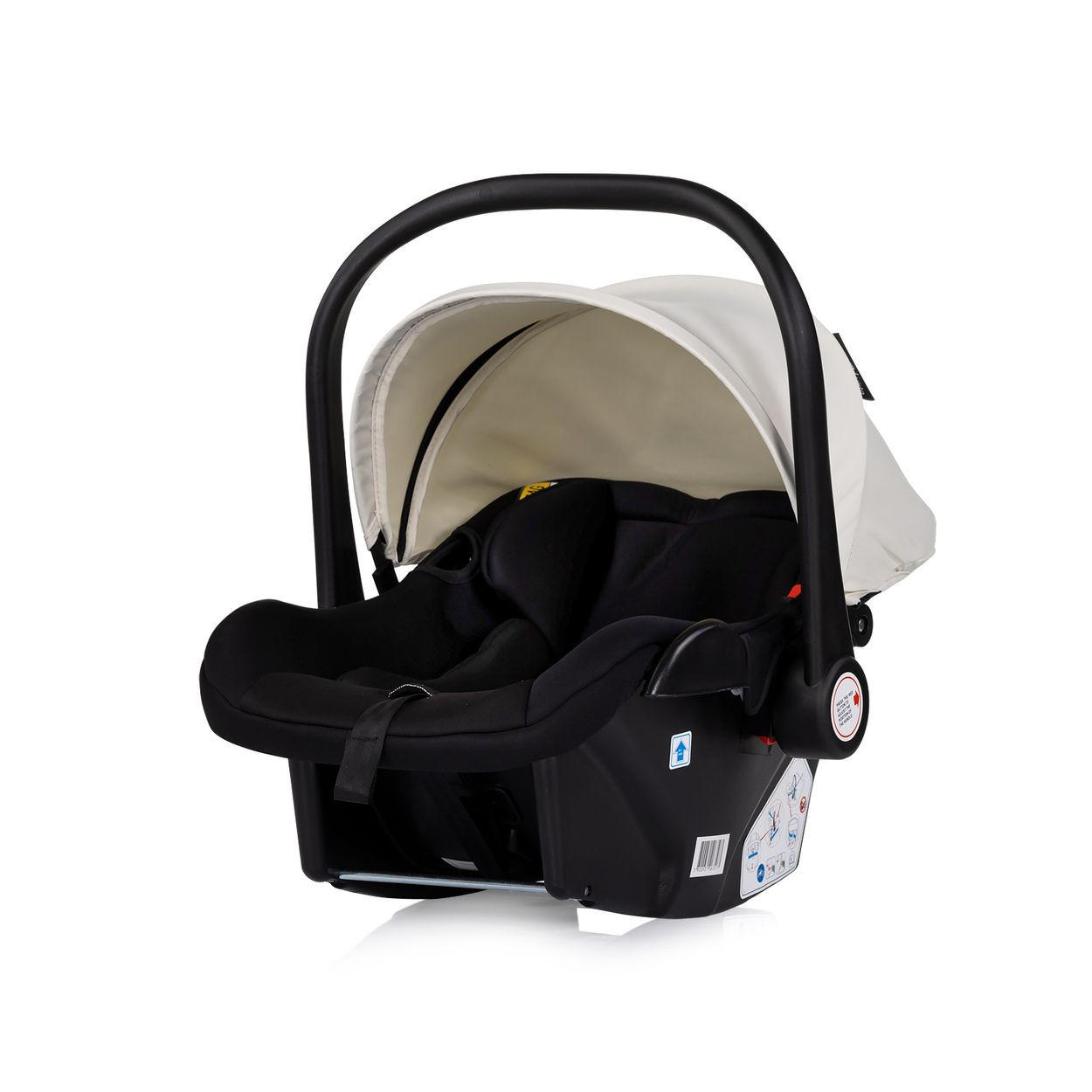 BABYSCHALE Vista i-Size weiß (40-87cm) Gruppe 0+, Sonnendach, 3D-Kissen - Weiß, Kunststoff (43/56/60cm) - Chipolino