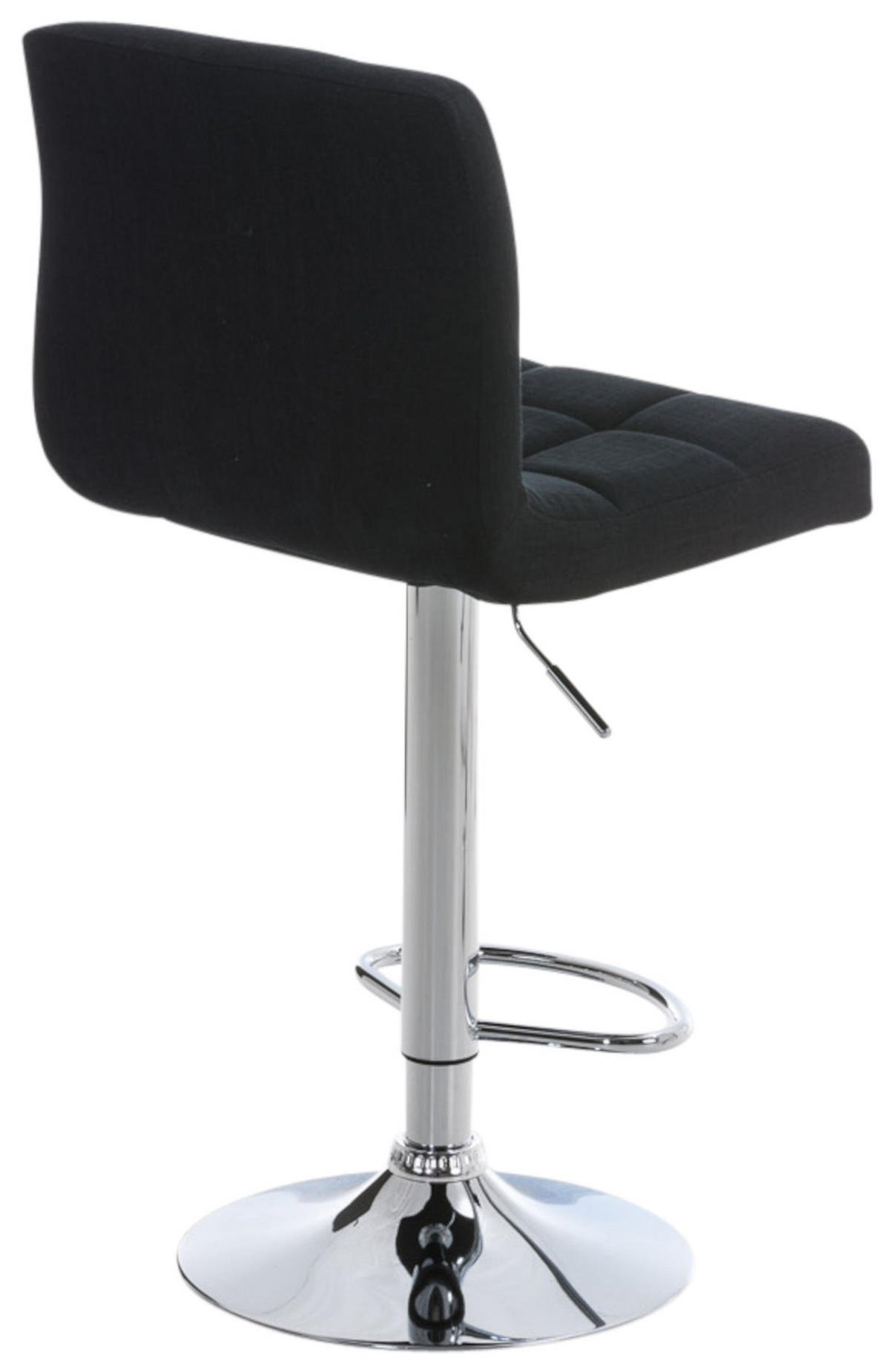 BARHOCKER 2er Set Stoff schwarz - Chromfarben/Schwarz, Textil/Metall (46/94/47cm) - CLP