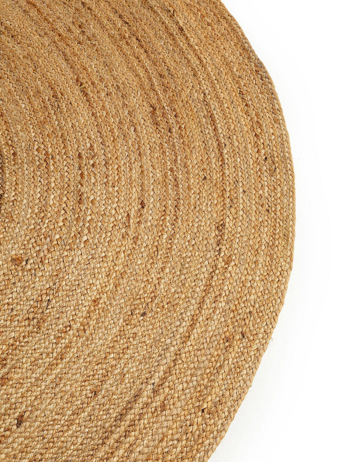 JUTETEPPICH Jutta Hellbraun ø 120 cm rund - Hellbraun, Textil (120/120cm) - benuta Pure