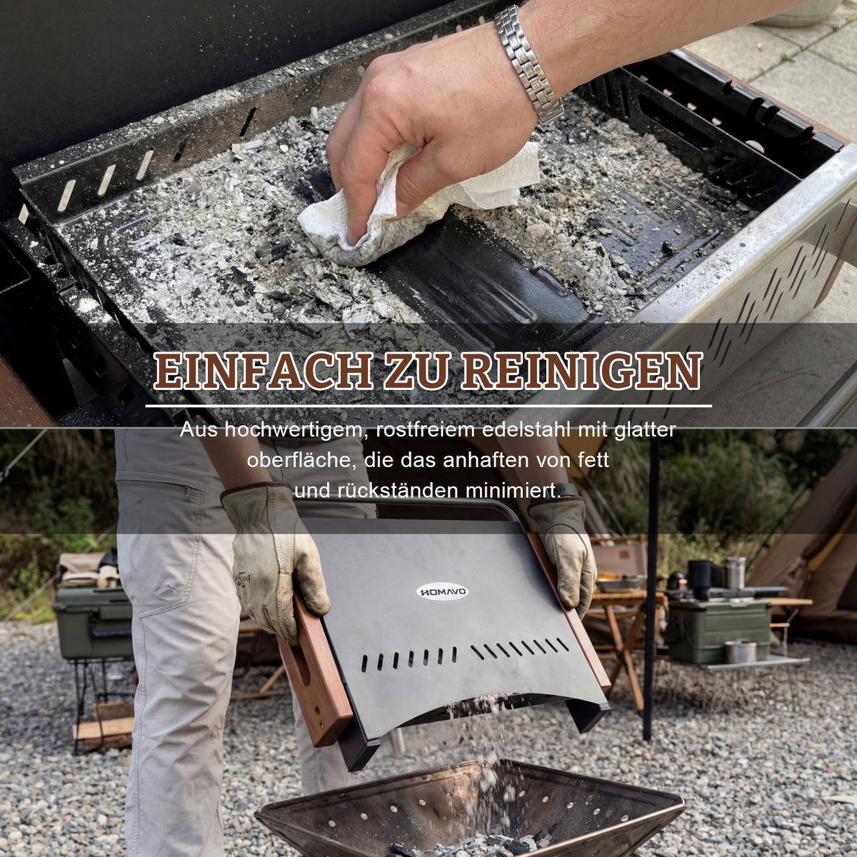 HOLZKOHLEGRILL mit Werkzeugkoffer - Silberfarben/Schwarz, Metall (37.3/33.2/50.72cm) - HOMAVO