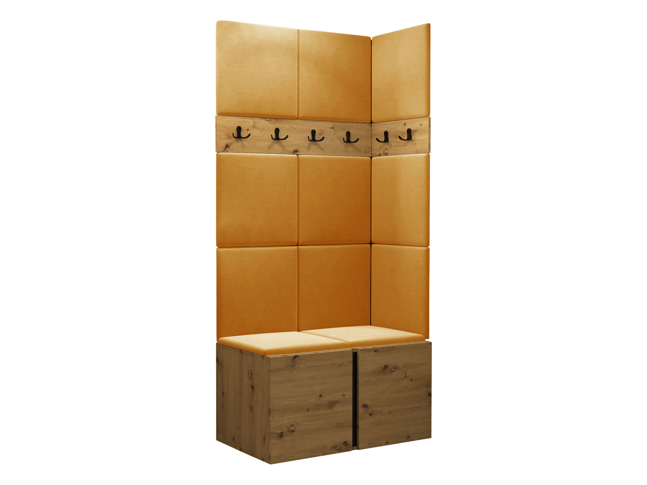 GARDEROBEN-SET Orion I - Eiche Artisan/Orange, Holzwerkstoff/Kunststoff (84/186/46cm) - MIRJAN24