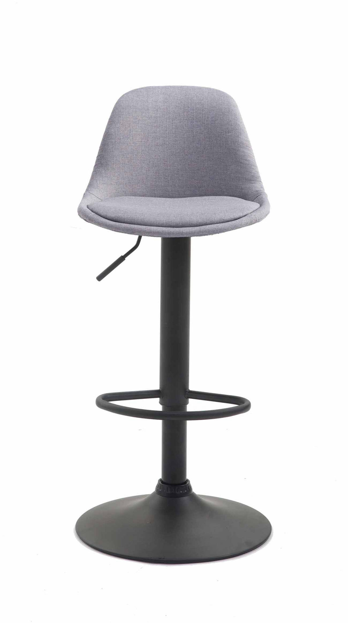 BARHOCKER Stoff grau - Schwarz/Grau, Textil/Metall (39/82/43cm) - CLP
