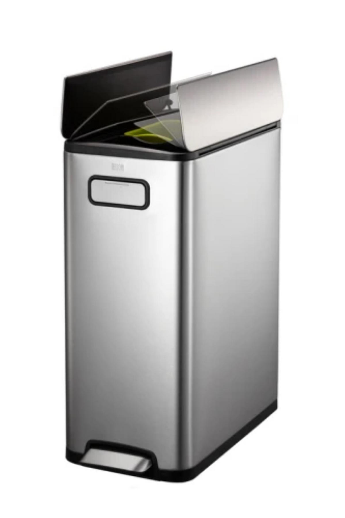 MÜLLEIMER Aus Gebürstetem Edelstahl 40 Liter 2 KunststoffInneneimern Silber - Silberfarben, Metall (27.5/66/53.2cm) - PROREGAL