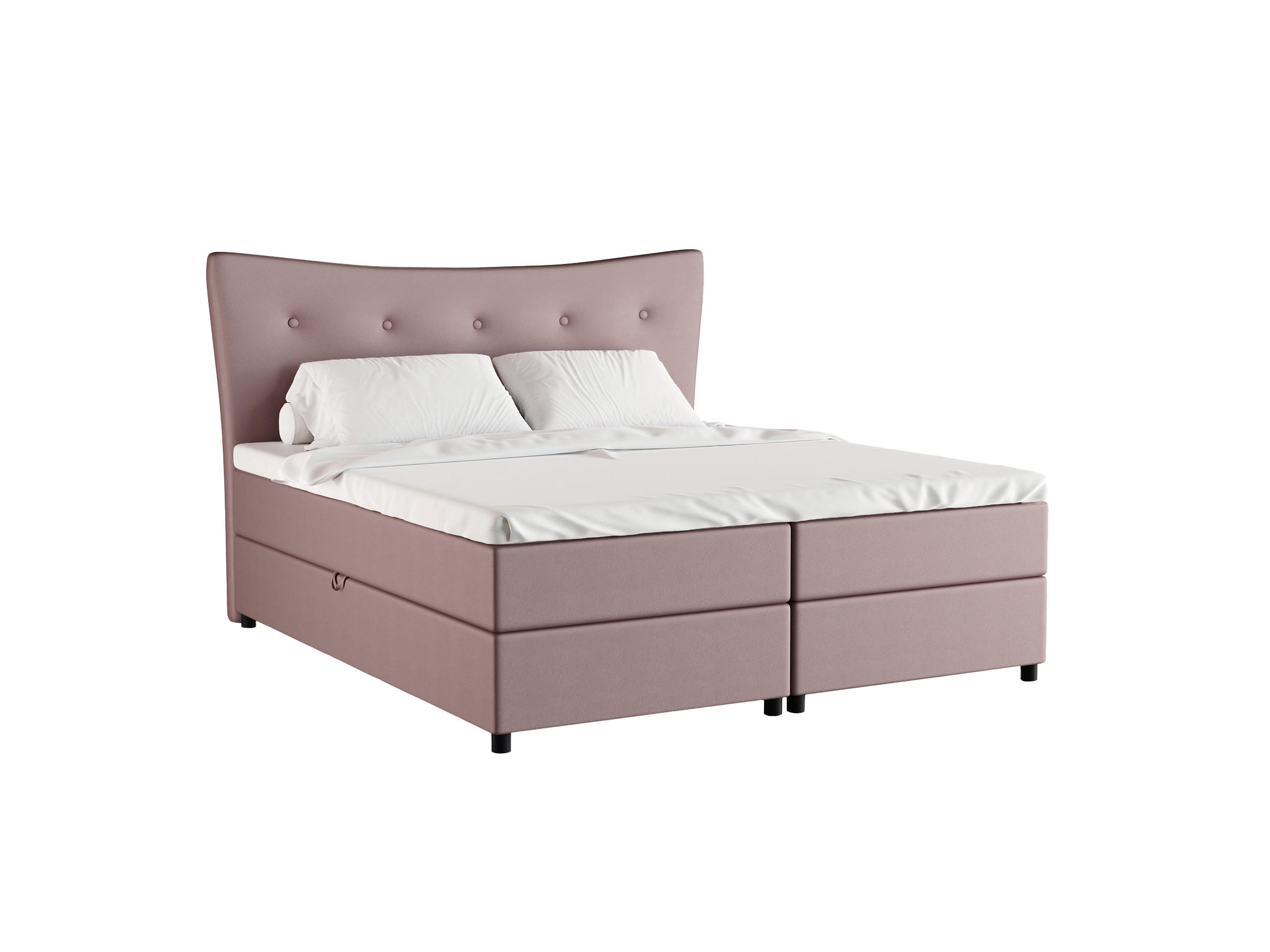 BOXBETT Nevada 180 x 200 cm Doppelbett mit hochwertiger Bonell-Matratze und Topper - rosa - Rosa, Holz (180/200cm) - Homesy