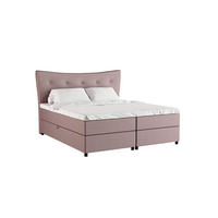 BOXBETT Nevada 180 x 200 cm Doppelbett mit hochwertiger Bonell-Matratze und Topper - rosa - Rosa, Holz (180/200cm) - Homesy