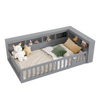 POLSTERBETT 90/200 cm Grau mit Stauraum, Lattenrost, Steckdose und USB - Grau, Holzwerkstoff (90/200cm) - Flora Grace