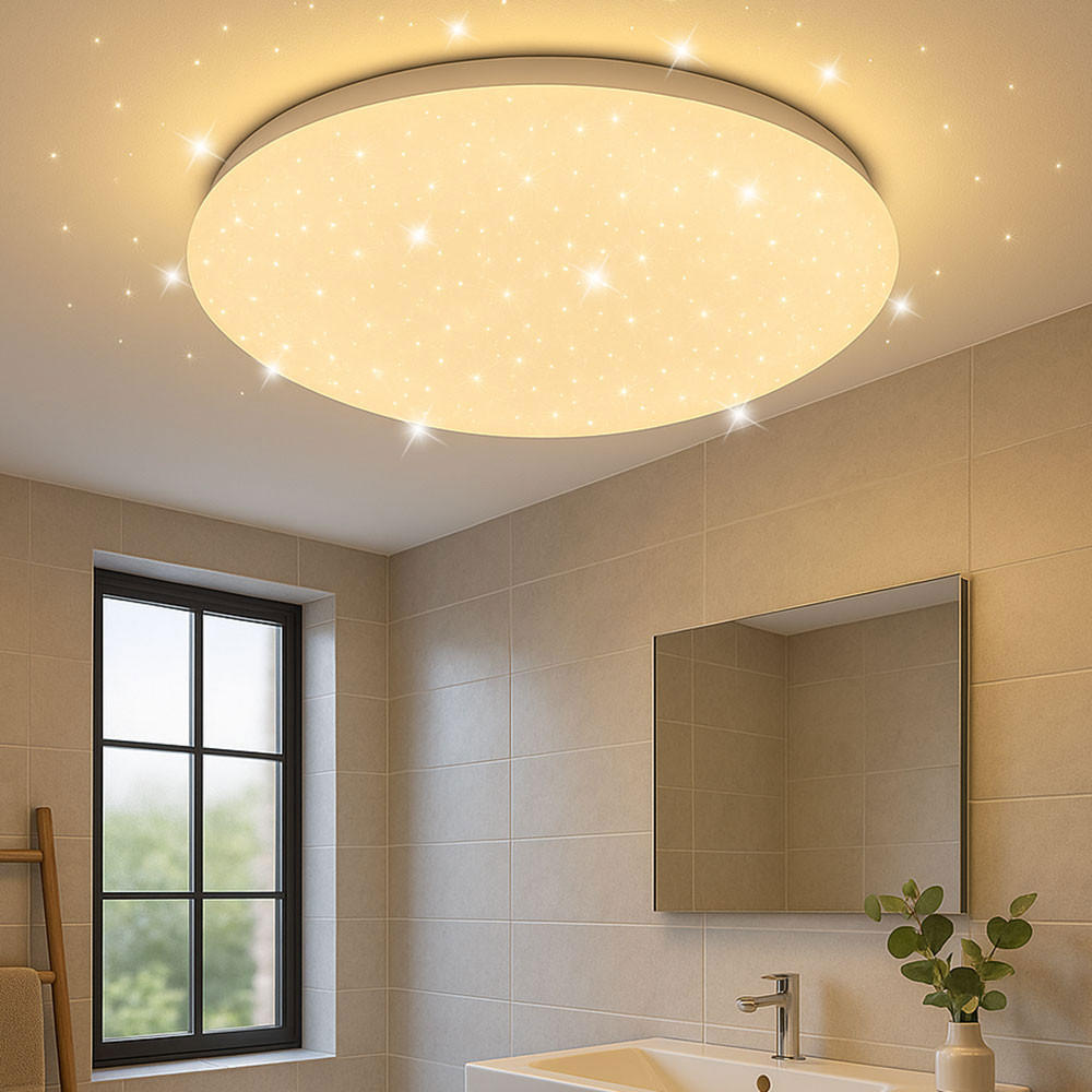 LED DECKENLEUCHTE Sterneneffekt Weiß - Weiß, Metall (28/28/6.5cm) - Briloner