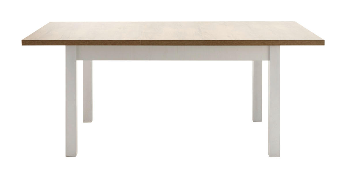 ESSTISCH weiß Pinie, Eiche hell Landhaus, Küchentisch ausziehbar 160 - 200 cm - Eichefarben/Weiß, Holzwerkstoff (200/90/82cm) - Furn.Design