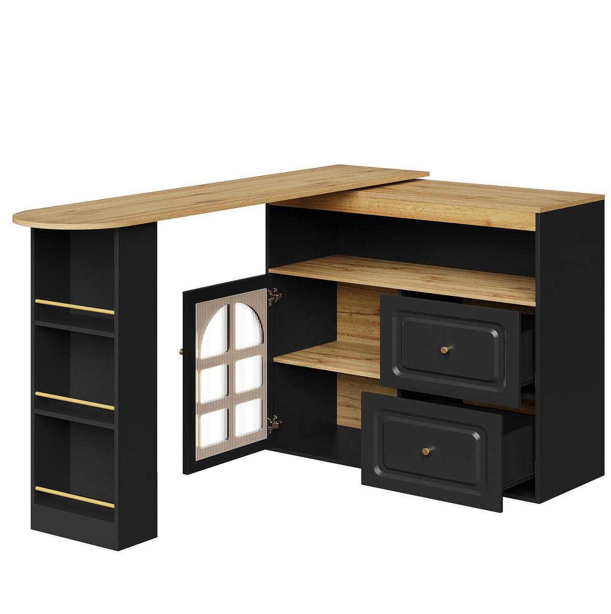 STEHTISCH drehbar ausziehbar 138-204 cm MDF Schwarz - Schwarz, Holz (39/104/138cm) - Beauniv