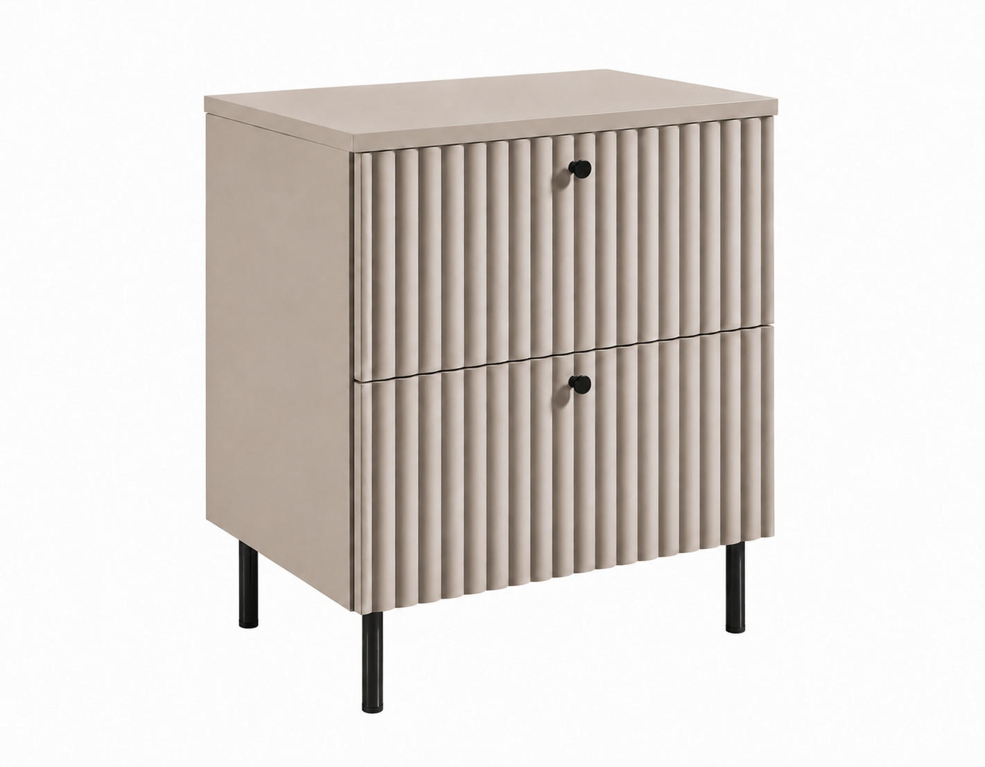 BADEZIMMERSCHRANK: Kaschmir / Platte Kaschmir / Griffe Schwarz / Beine Schwarz, 60 x 44,4 x 73,6 cm - Kaschmir/Schwarz, Holzwerkstoff (60/73.6/44.4cm) - 3XE LIVING