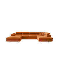 ECKSOFA Falio II U-förmiges Mit Schlaffunktion Und Verstellbaren Kopfstützen Orange Rechts - Orange, Holz/Textil (345/202cm) - Kaiser Möbel