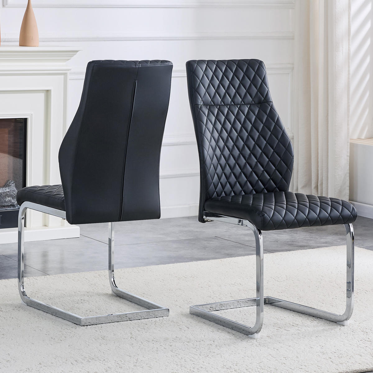 SCHWINGSTUHL DE-36563 2er-Set mit PU-Bezug und Metallrahmen Schwarz - Schwarz, Metall (63/100/43cm) - ComfortXL