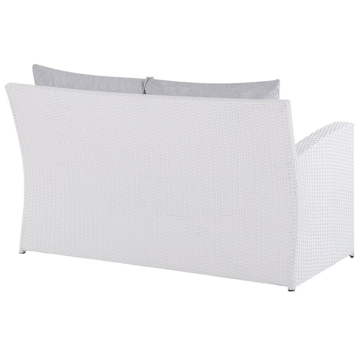 LOUNGE-SET 4-sitzer Rattan Weiß Marino - Weiß, Kunststoff - Beliani
