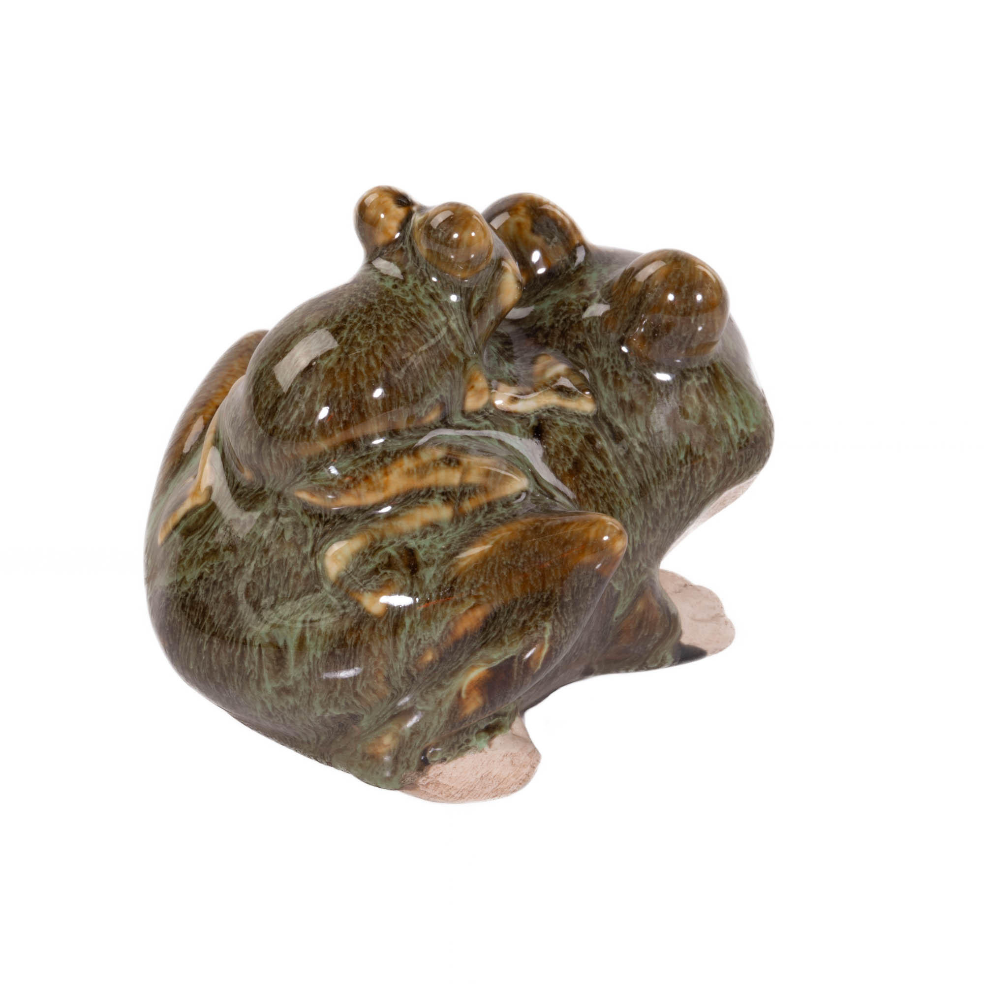 FROSCHFIGUR Gartendeko 10/11 cm - Dunkelgrün, Keramik (10/11/6.6cm)