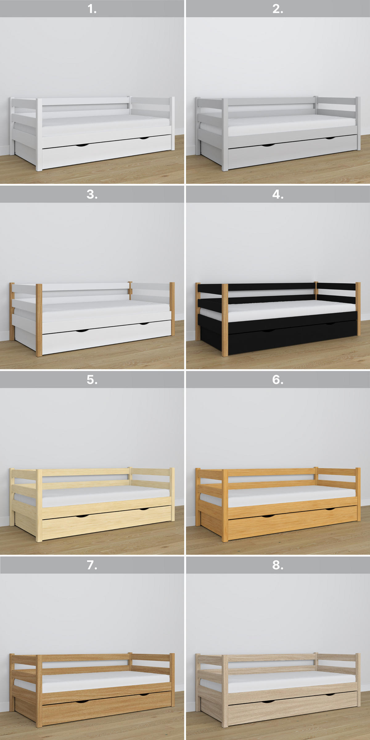 TAGESBETT mit Schublade N01 Sonoma Eiche 90/190 - Sonoma Eiche, Naturmaterialien/Holz (90/190cm) - N-Wood