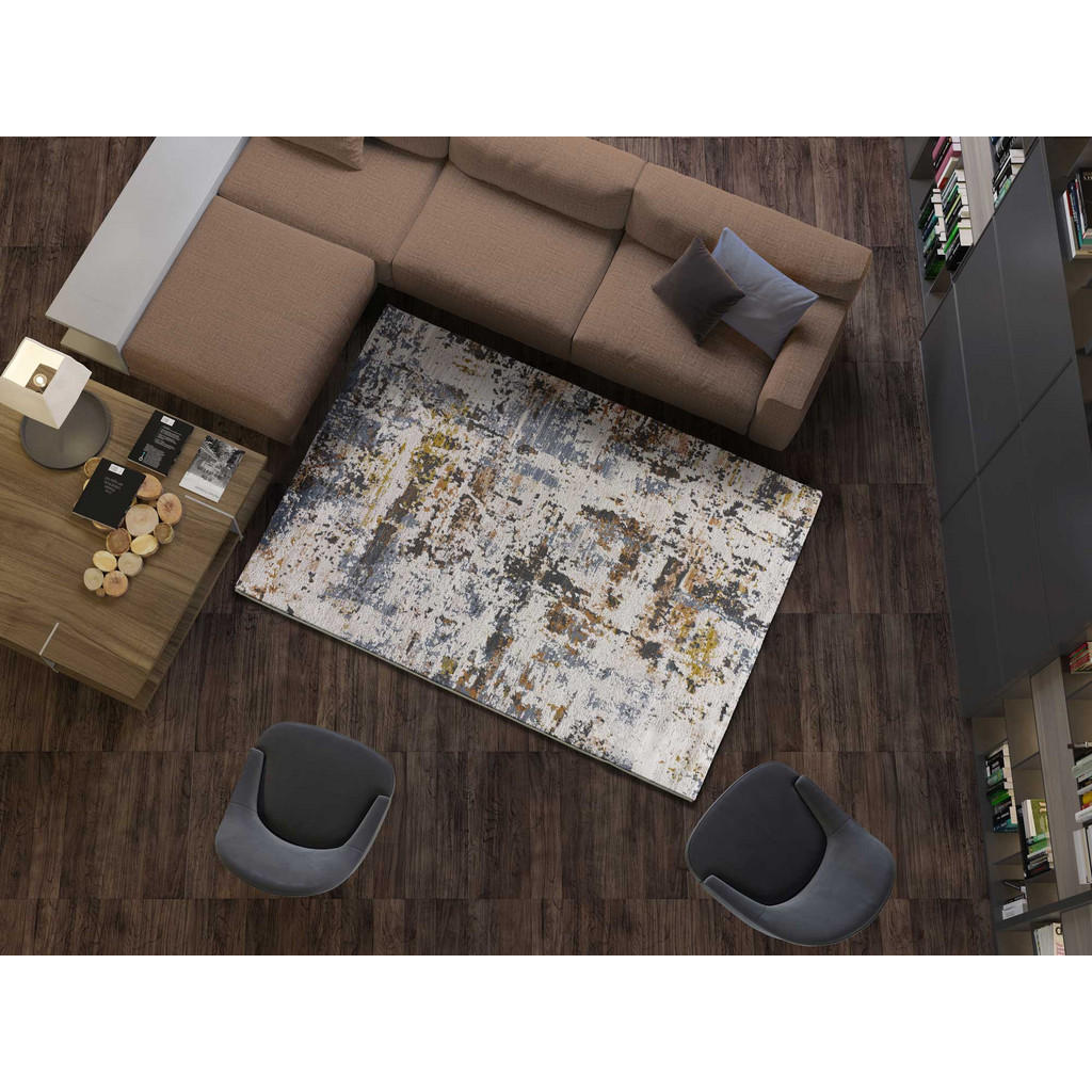 Thumbnail - Atticgo Webteppich, Mehrfarbig, Beige, Blau, Kupfer, Textil, Mode, Rechteckig, 154x230 cm, Oeko-Tex® Standard 100, antis...