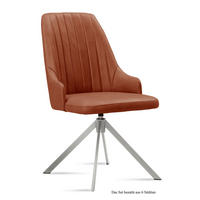 ESSZIMMERSTUHL drehbar (6er-Set) Davorka 52x91x60 Edelstahl/Cognac - Edelstahlfarben/Cognac, Kunststoff (60/91/52cm) - 58aufmkessel