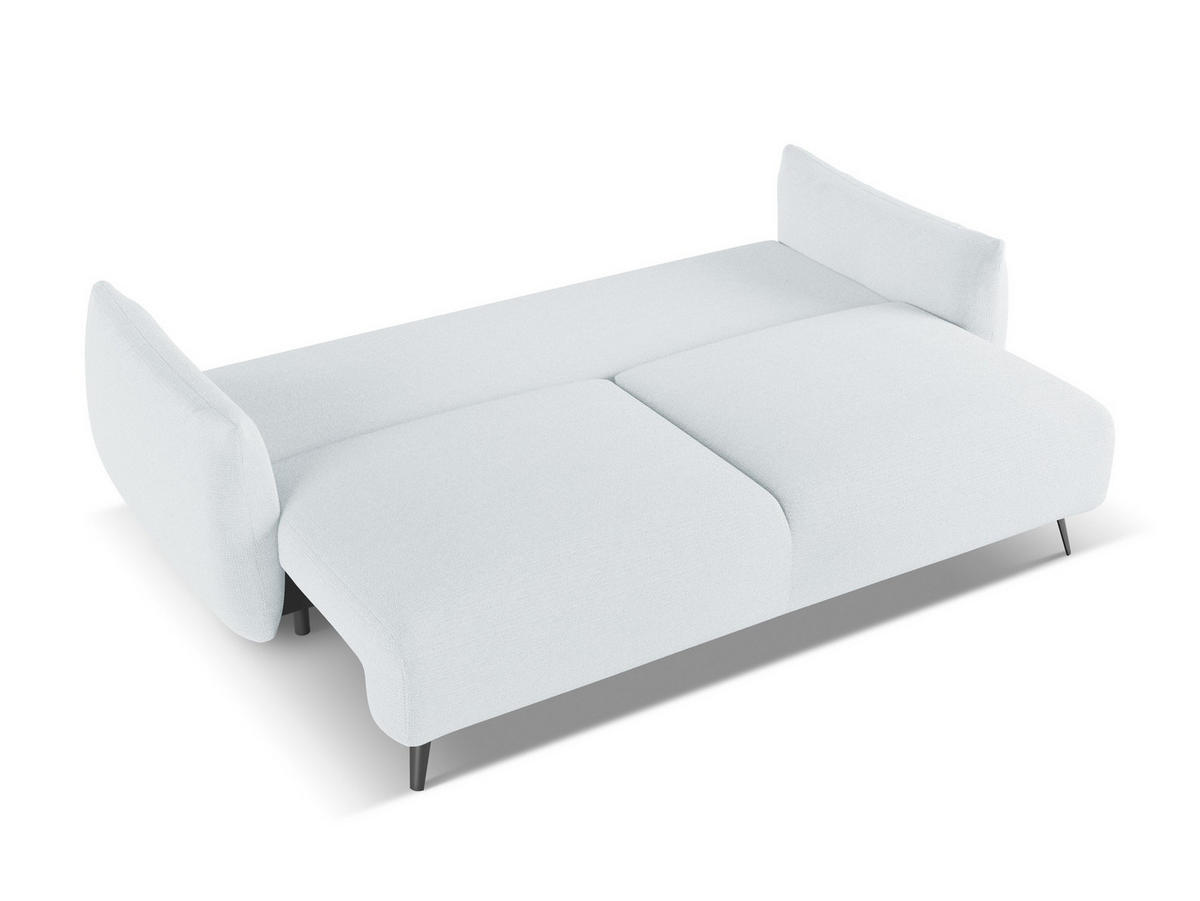 ECKSOFA mit Schlaffunktion Strukturstoff Stoff Blau - Blau/Schwarz, Kunststoff/Textil (148/240cm) - Makamii