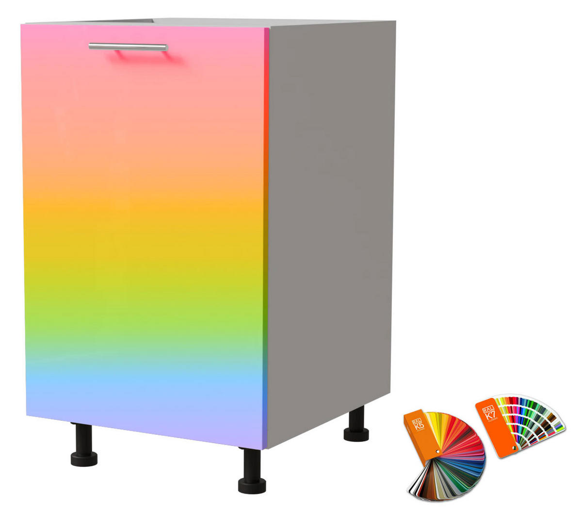 UNTERSCHRANK Brerra D1D/50 50 / 50 / 82 cm - Multicolor/Weiß, Holz/Holzwerkstoff (50/82/50cm) - Feldmann-Wohnen