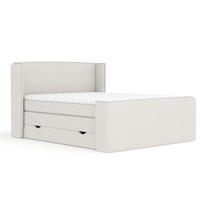 BOXSPRINGBETT Freeland Beige 180/200 cm mit Matratze und Topper - Beige/Schwarz, Holz/Holzwerkstoff (180/200cm) - Maison de Reve