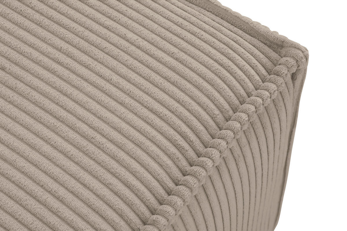 SITZPOUF NAPI gefederte Sitzfläche, beige - Beige/Schwarz, Textil (83/45/83cm) - KONSIMO®
