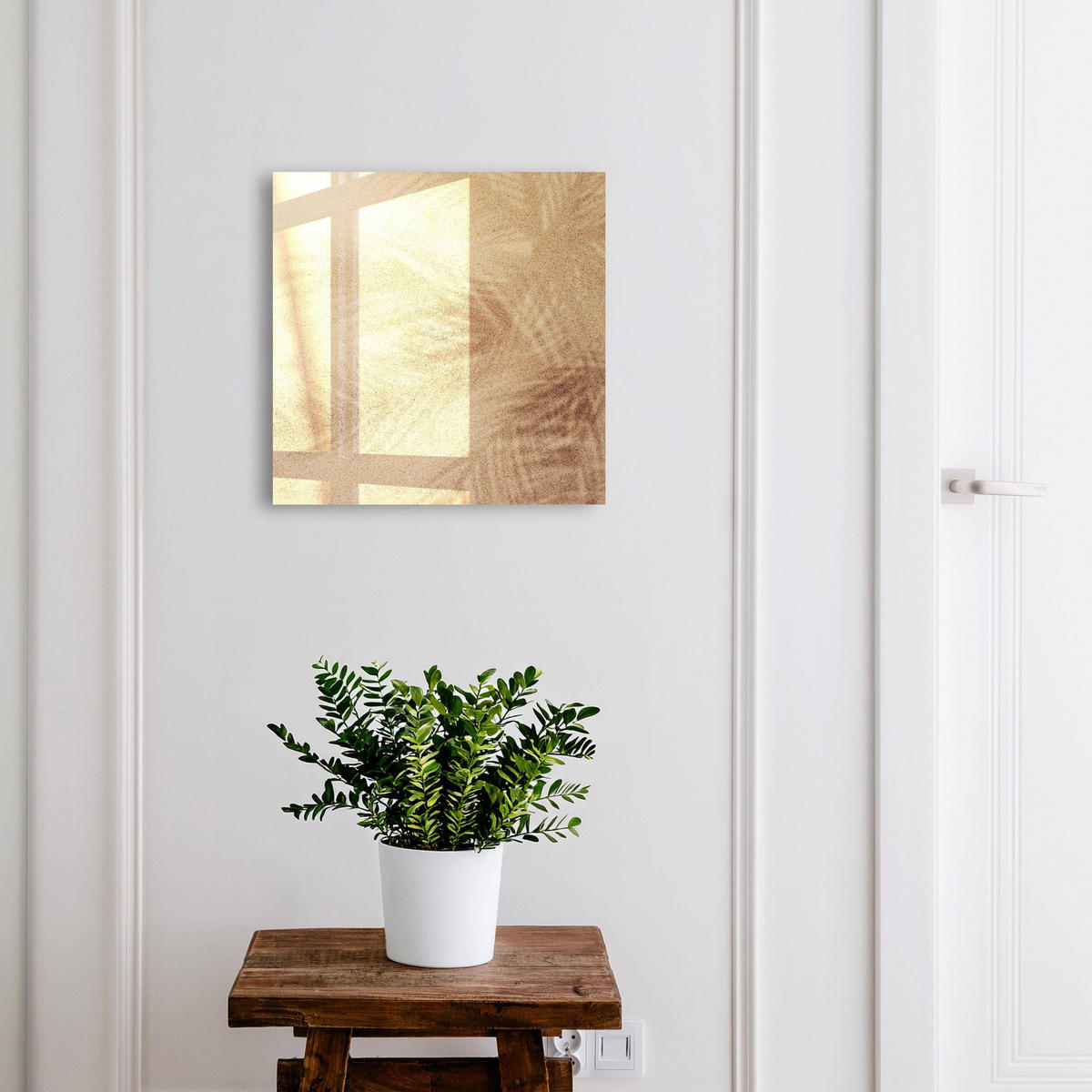 SCHLÜSSELBOX Weiß 30x30 cm – Türöffnung nach rechts - Schaumspuren - Beige, Metall (30/30/5cm) - TULUP