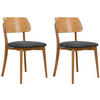 STUHL-SET VINIS 2tlg. Velours-Sitz, graphit - Eichefarben/Graphitfarben, Holz/Buchenholz (47/81/45cm) - KONSIMO®