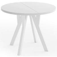 ESSTISCH Vero rund ausziehbar verlängerbar, Weiss 80-130/80/77 cm - Weiß, Holz/Holzwerkstoff (80/130/76.5cm) - WFL GROUP