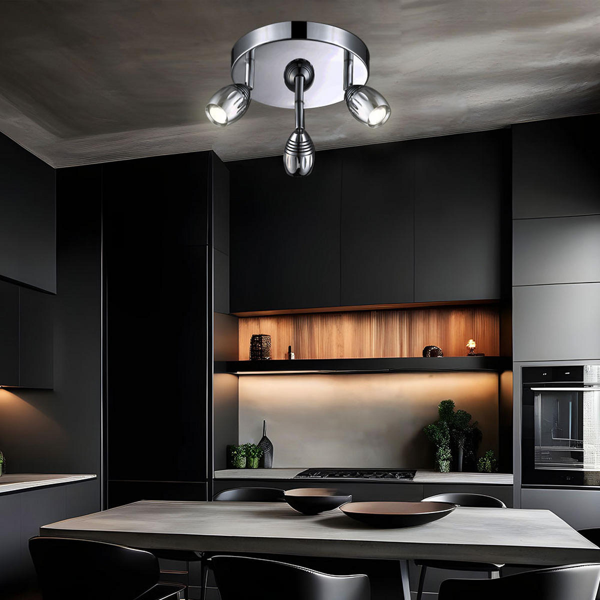 LED DECKENLEUCHTE Morelia Chrom Silber - Silberfarben, Metall (20/20/14cm) - Globo Lighting
