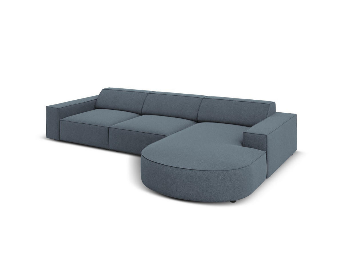 ECKSOFA rechts Jodie aus strukturiertem Stoff blau 4 Sitzplätze - Blau, Textil (166/284cm) - Micadoni