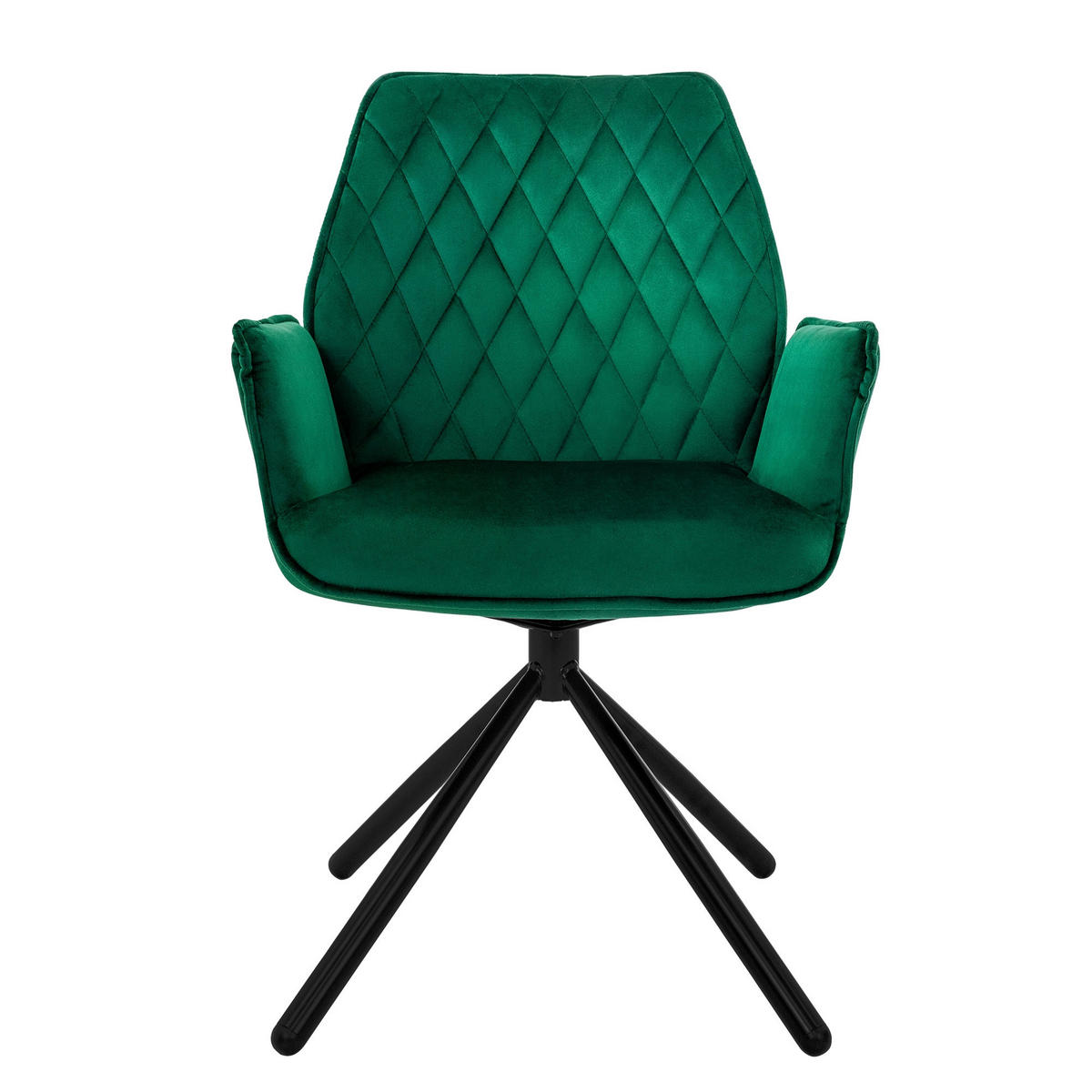 DREHSTUHL Samt Dunkelgrün 6er Set - Dunkelgrün, Metall (63/90/57cm) - ML-DESIGN