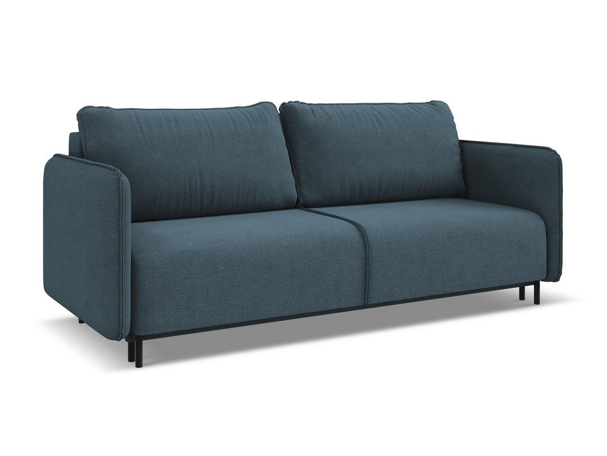 3-SITZER SOFA mit Schlaffunktion Strukturstoff Stoff Blau - Blau/Blaugrau, Holz/Textil (226/90/92cm) - Makamii