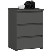 NACHTSCHRANK Grau 40x35x57 cm - Grau/Sonoma Eiche, Holzwerkstoff (40/57/35cm) - Akord