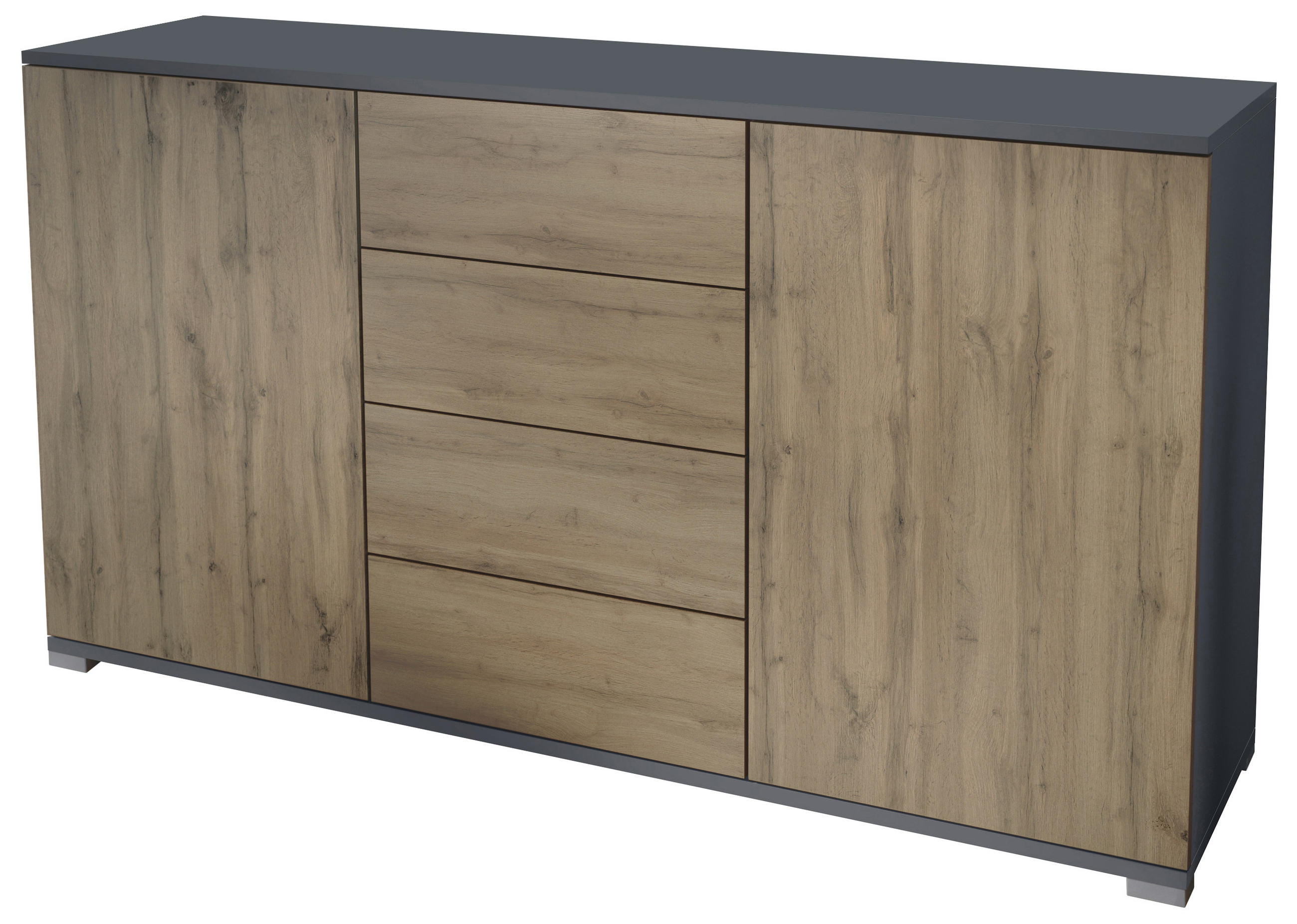 SIDEBOARD Santo Eiche Evoke - Eiche San Remo, Holzwerkstoff (138.5/75.5/35cm) - Vladon