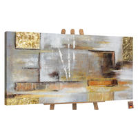 GEMÄLDE Goldene Abstraktion auf Keilrahmen 100x50 cm - Goldfarben, Holz (100/50cm) - YS-art gallery