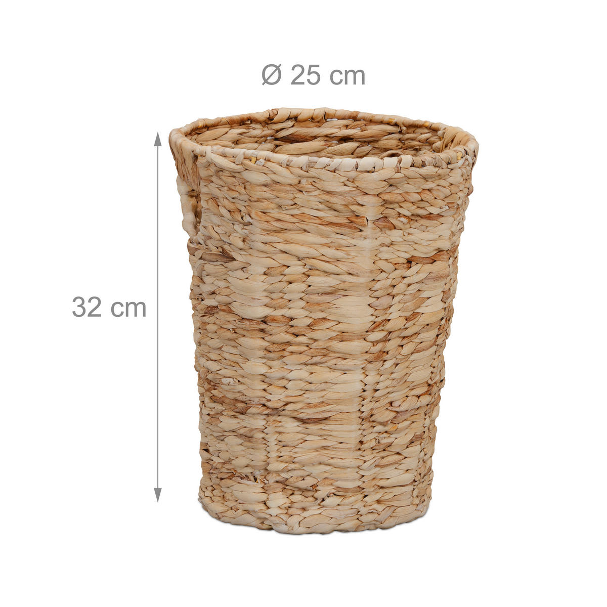 PAPIERKORB - Hellbraun, Textil/Metall (25/32/25cm) - Relaxdays