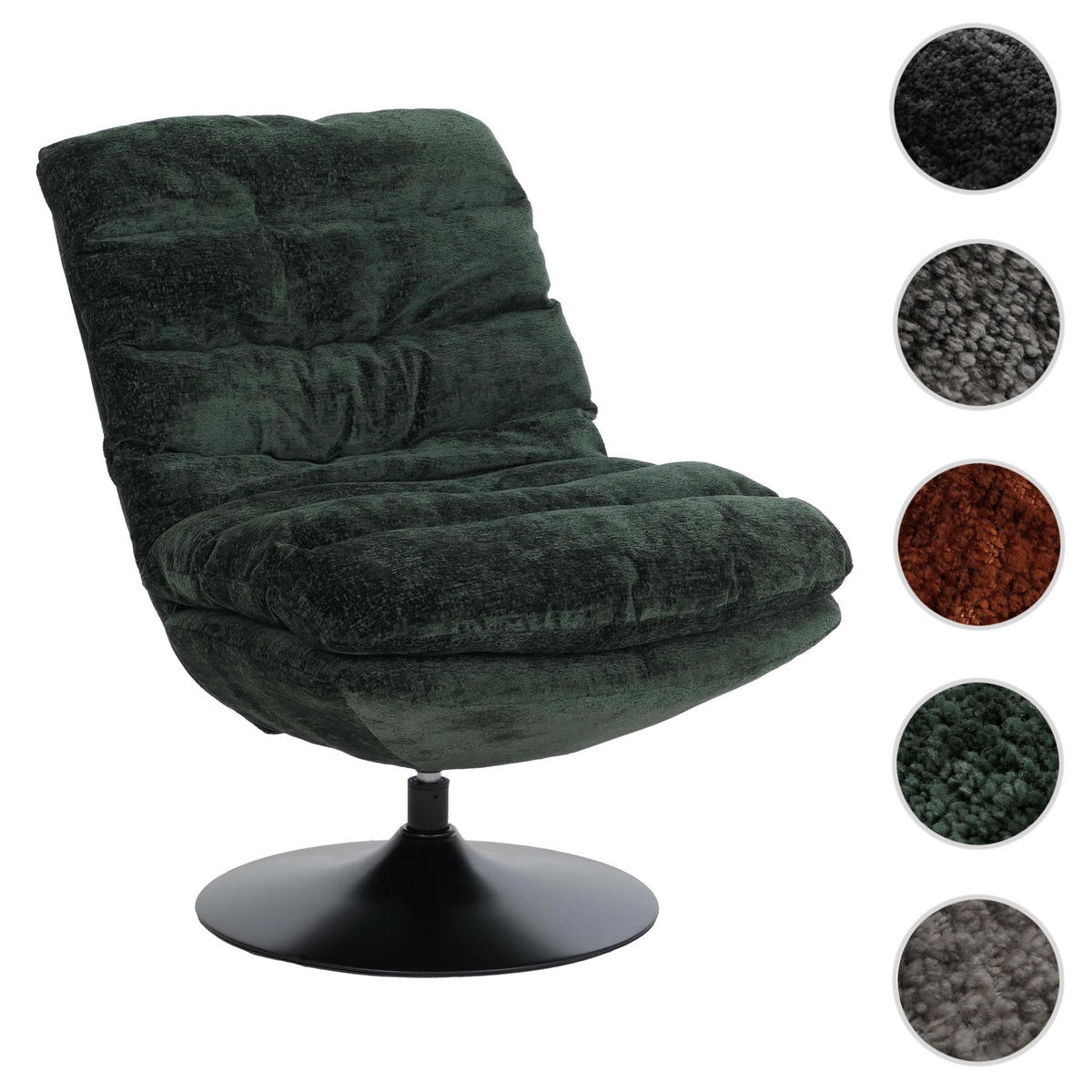 LOUNGESESSEL Green - Grün, Textil (72/91/90cm) - MCW